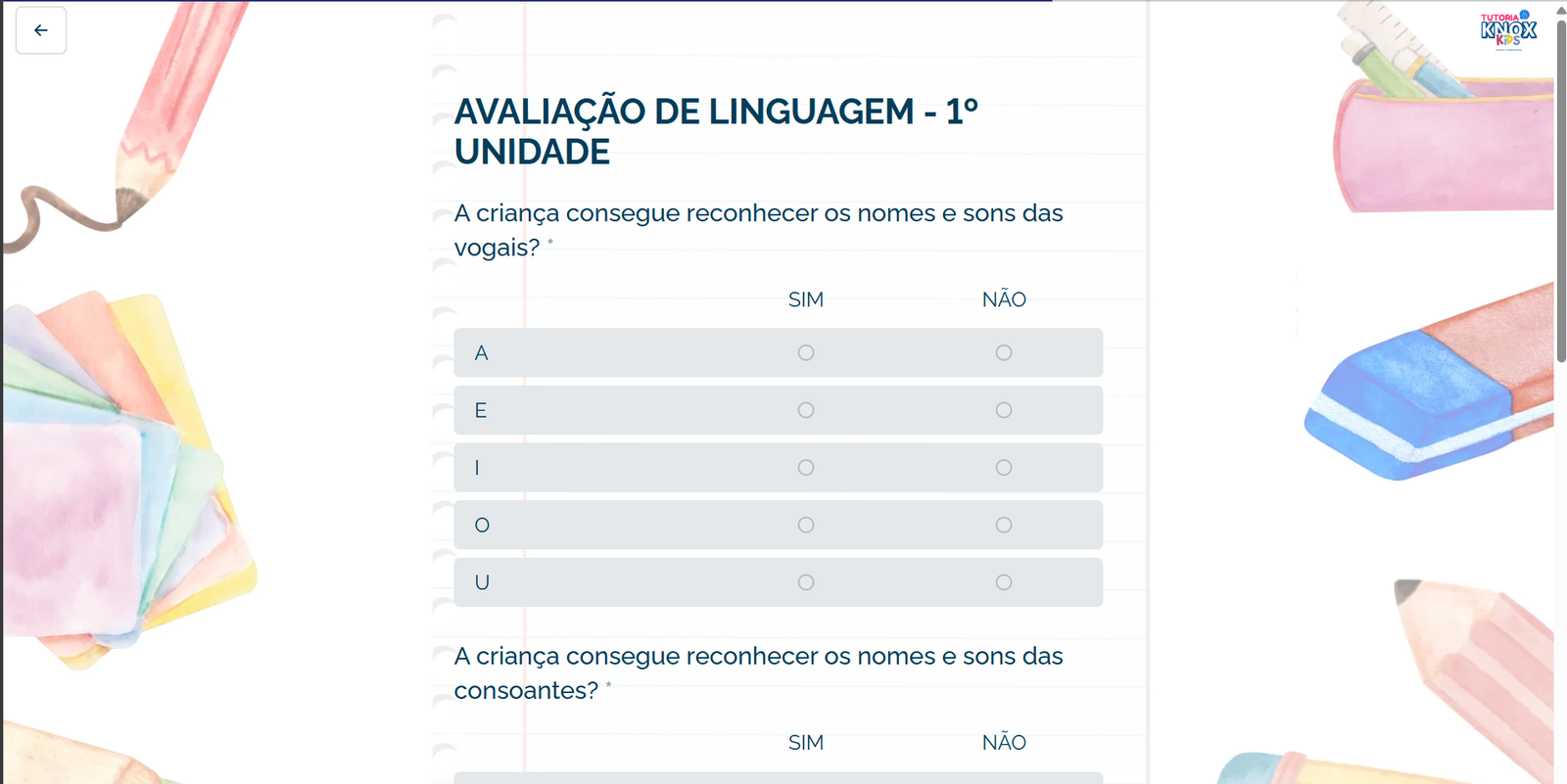 Aplicar e registrar a avaliação